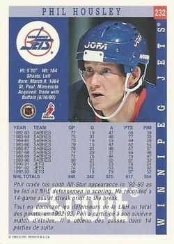 1993-94 Score Canadian #232 Phil Housley Back