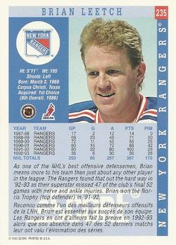 1993-94 Score Canadian #235 Brian Leetch Back