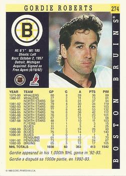 1993-94 Score Canadian #274 Gordie Roberts Back