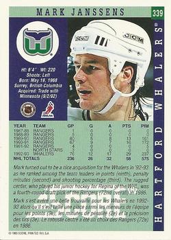 1993-94 Score Canadian #339 Mark Janssens Back