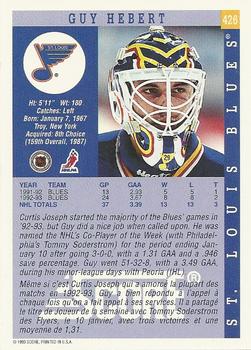 1993-94 Score Canadian #426 Guy Hebert Back