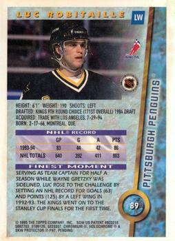 1994-95 Finest - Refractors #89 Luc Robitaille Back