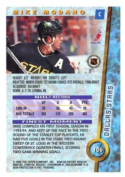 1994-95 Finest - Refractors #106 Mike Modano Back