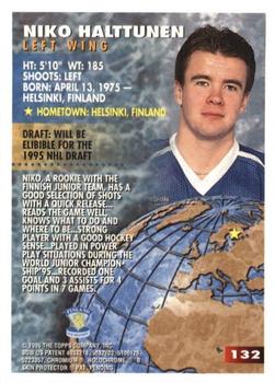 1994-95 Finest - Refractors #132 Niko Halttunen Back
