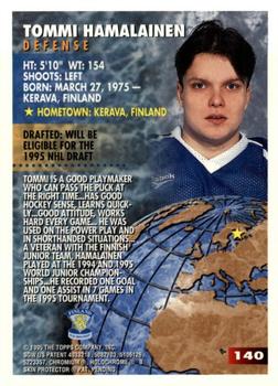 1994-95 Finest - Refractors #140 Tommi Hamalainen Back