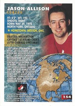1994-95 Finest - Refractors #154 Jason Allison Back