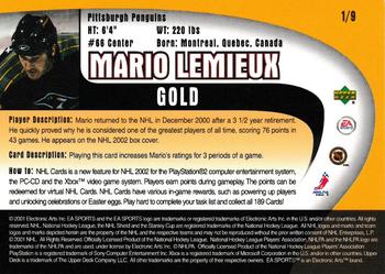 2001 Upper Deck EA Sports #1 Mario Lemieux Back