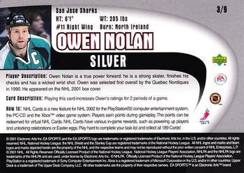 2001 Upper Deck EA Sports #3 Owen Nolan Back