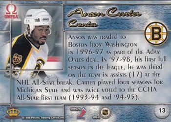 1997-98 Pacific Omega #13 Anson Carter Back