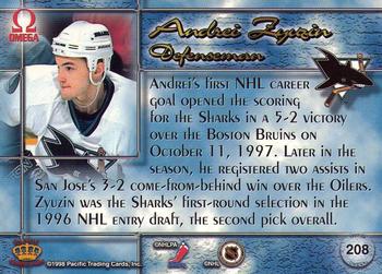 1997-98 Pacific Omega #208 Andrei Zyuzin Back