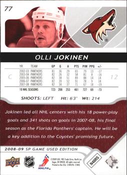 2008-09 SP Game Used #77 Olli Jokinen Back