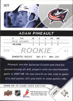2008-09 SP Game Used #101 Adam Pineault Back
