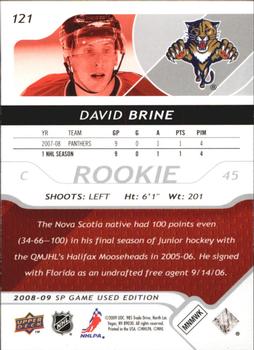 2008-09 SP Game Used #121 David Brine Back