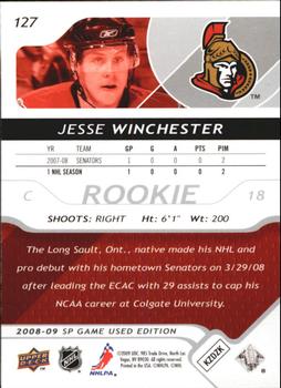 2008-09 SP Game Used #127 Jesse Winchester Back