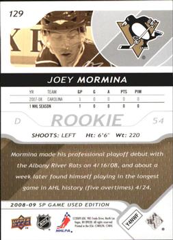 2008-09 SP Game Used #129 Joey Mormina Back