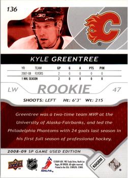 2008-09 SP Game Used #136 Kyle Greentree Back
