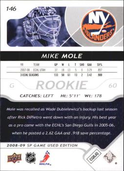 2008-09 SP Game Used #146 Mike Mole Back