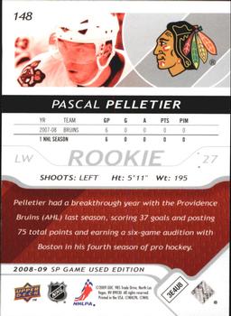 2008-09 SP Game Used #148 Pascal Pelletier Back