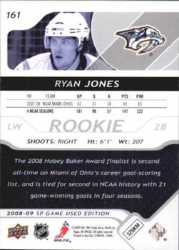 2008-09 SP Game Used #161 Ryan Jones Back