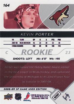 2008-09 SP Game Used #164 Kevin Porter Back