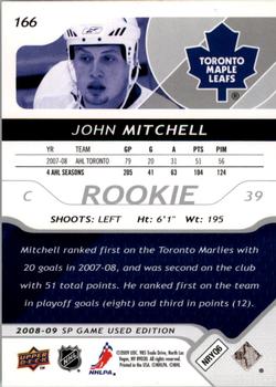 2008-09 SP Game Used #166 John Mitchell Back