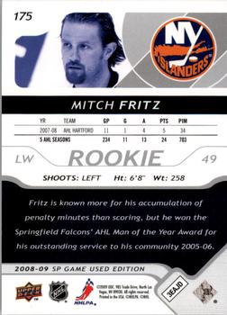 2008-09 SP Game Used #175 Mitch Fritz Back