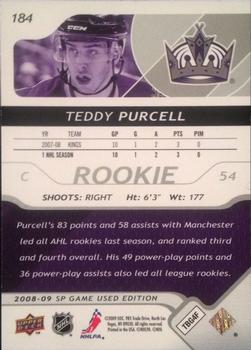 2008-09 SP Game Used #184 Teddy Purcell Back