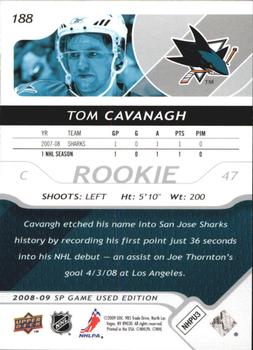 2008-09 SP Game Used #188 Tom Cavanagh Back
