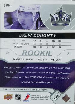 2008-09 SP Game Used #199 Drew Doughty Back