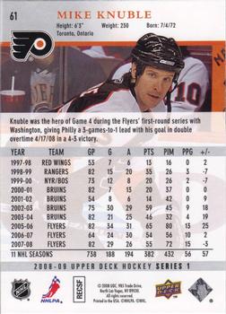 2008-09 Upper Deck #61 Mike Knuble Back