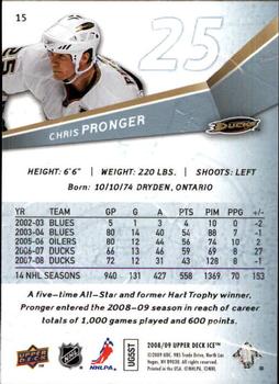 2008-09 Upper Deck Ice #15 Chris Pronger Back