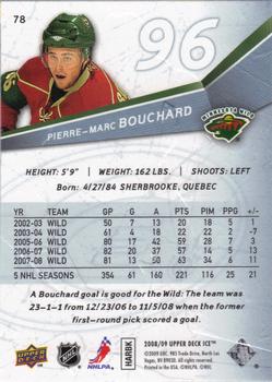 2008-09 Upper Deck Ice #78 Pierre-Marc Bouchard Back