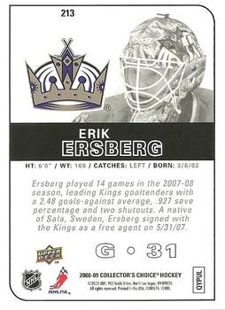 2008-09 Collector's Choice #213 Erik Ersberg Back