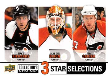 2008-09 Collector's Choice #272 Mike Richards / Martin Biron / Jeff Carter Front