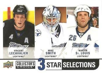 2008-09 Collector's Choice #277 Vincent Lecavalier / Mike Smith / Martin St. Louis Front