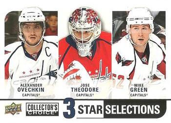 2008-09 Collector's Choice #280 Alexander Ovechkin / Jose Theodore / Mike Green Front