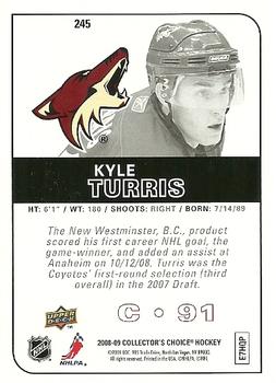 2008-09 Collector's Choice #245 Kyle Turris Back