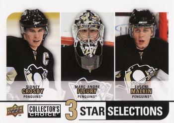 2008-09 Collector's Choice #274 Sidney Crosby / Marc-Andre Fleury / Evgeni Malkin Front