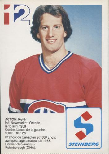 1982-83 Steinberg Montreal Canadiens #NNO Keith Acton Back