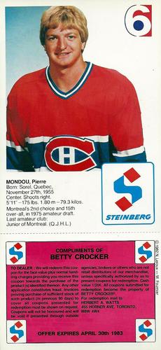 1982-83 Steinberg Montreal Canadiens #NNO Pierre Mondou Back