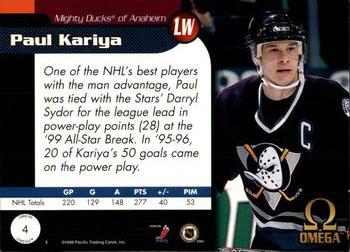 1998-99 Pacific Omega #4 Paul Kariya Back