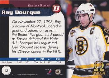 1998-99 Pacific Omega #12 Ray Bourque Back