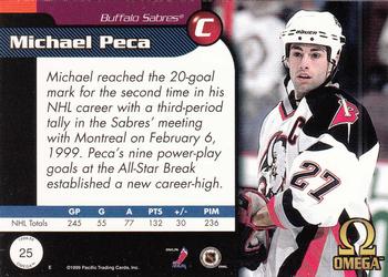 1998-99 Pacific Omega #25 Michael Peca Back