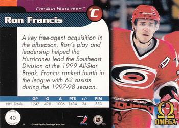 1998-99 Pacific Omega #40 Ron Francis Back