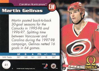 1998-99 Pacific Omega #41 Martin Gelinas Back