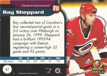 1998-99 Pacific Omega #47 Ray Sheppard Back