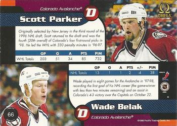 1998-99 Pacific Omega #66 Wade Belak / Scott Parker Back