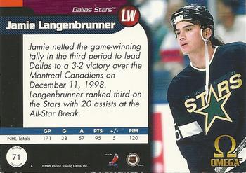 1998-99 Pacific Omega #71 Jamie Langenbrunner Back