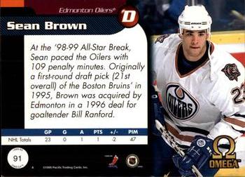 1998-99 Pacific Omega #91 Sean Brown Back