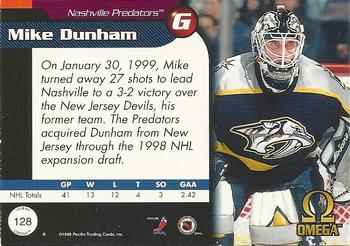 1998-99 Pacific Omega #128 Mike Dunham Back